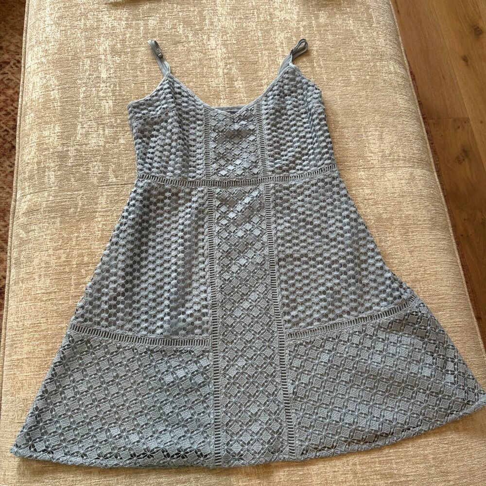 Abercrombie & Fitch Women's Blue Eyelet Spaghetti Strap Sundress Sz S